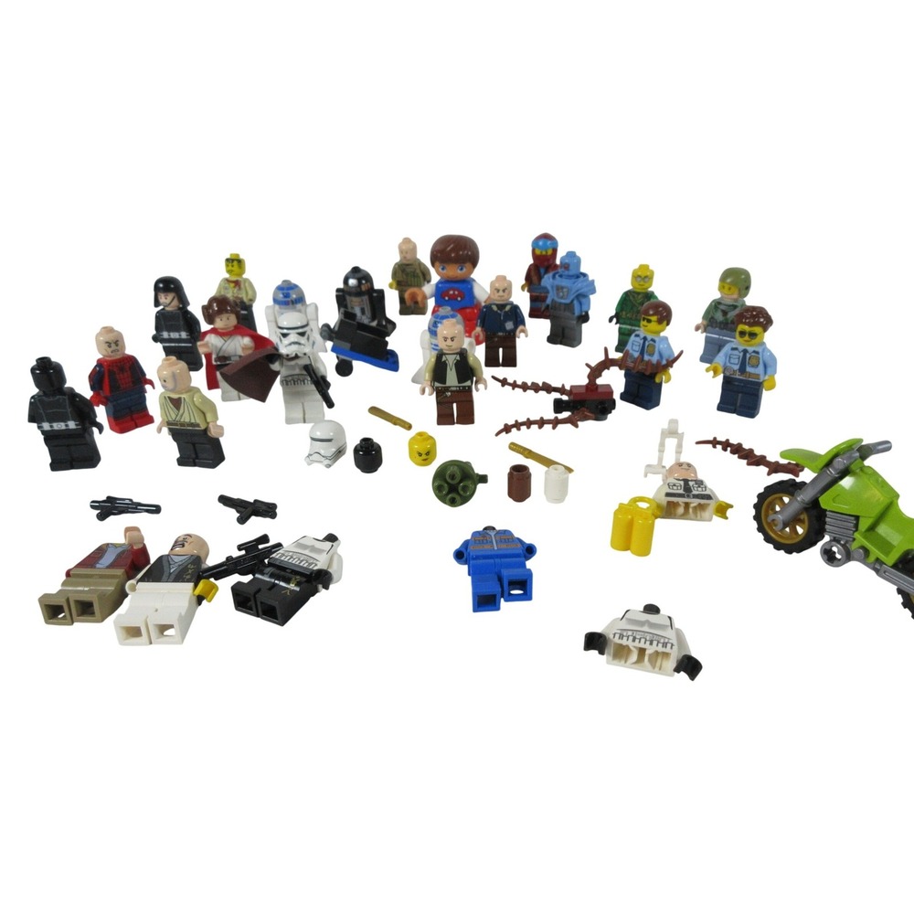 LEGO Minifigure Lot Star Wars City Ninjago Figures Accessories with Storage Jar